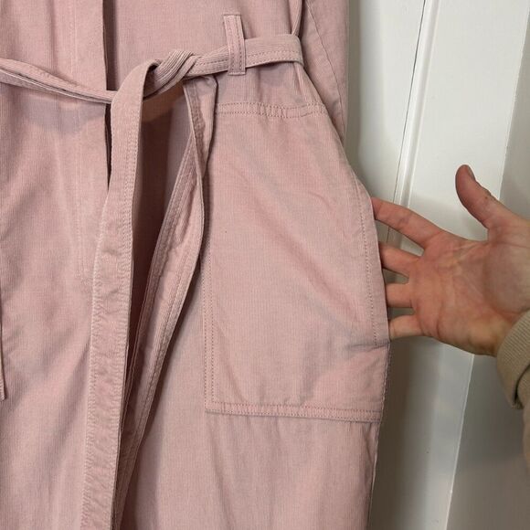 Madewell Pink Corduroy Belted Jumpsuit Size 0 - Picture 8 of 10